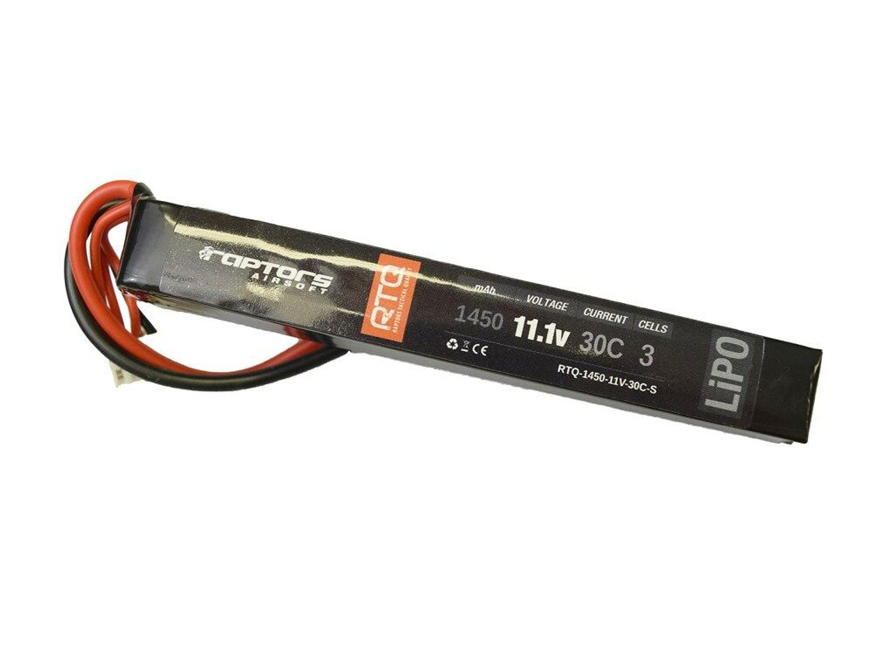 Battery Lipo RTQ 11.1V 1450Mah 30C Stick Raptors